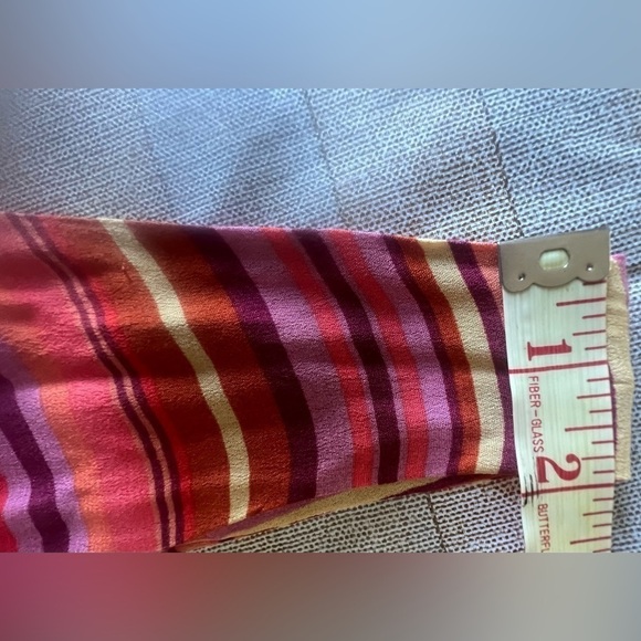 Wild Fable Sleeveless Orange Yellow Pink Striped Tie Back V-Neck Mini Dress M - Picture 10 of 13